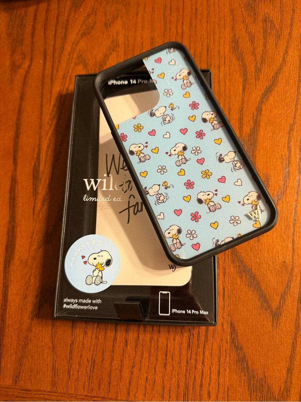 Wildflowers Blue Snoopy Heart & Flower iPhone Case